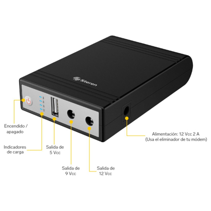 Mini UPS Steren para Modem 5000 MAHX2