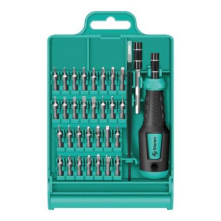 Juego de Desarmador Steren Precisión 30 Puntas Extensión 60mm Pinzas para Aparatos Electrónicos