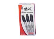 Marcador Baco Tatoo Permanente Punto Fino Color Negro C/10 Pzas