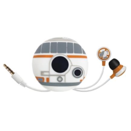 Audífonos tribe intrauricular starwars bb8/bolsa 3.5mm color blanco-naranja