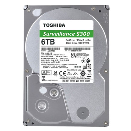 Disco Duro Toshiba S300 Surveillance 3.5" 6TB SATA 6 Gbit/s 256MB Caché para Videovigilancia