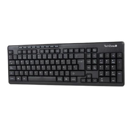 Kit Teclado y Mouse TechZone Inalámbrico 10m USB 1000 DPI Color Negro