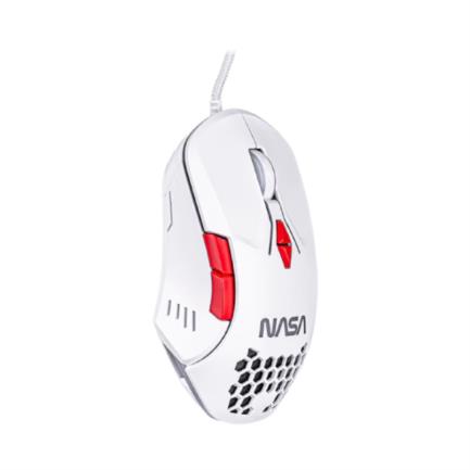 Mouse TechZone NASA Gamer RGB Hasta 6000dpi USB Color Blanco-Rojo