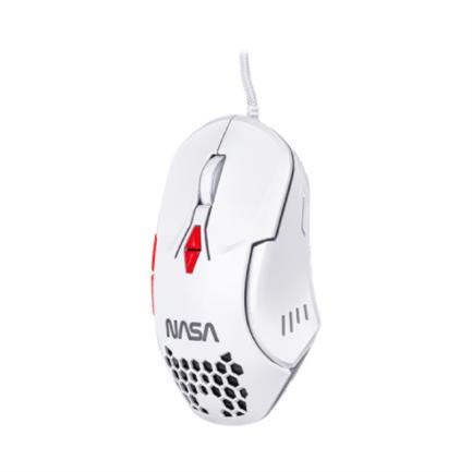 Mouse TechZone NASA Gamer RGB Hasta 6000dpi USB Color Blanco-Rojo 2