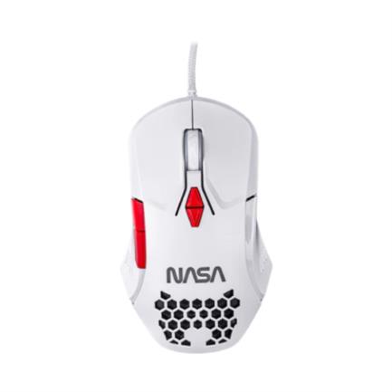 Mouse TechZone NASA Gamer RGB Hasta 6000dpi USB Color Blanco-Rojo 3