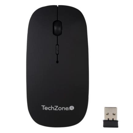 Mouse Inalámbrico TechZone Batería Recargable 1600dpi 4 Botones C/Mouse Pad Color Negro 3