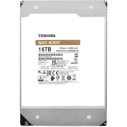 Disco Duro Interno Toshiba 16TB N300 NAS 3.5P 7200RPM 512MB