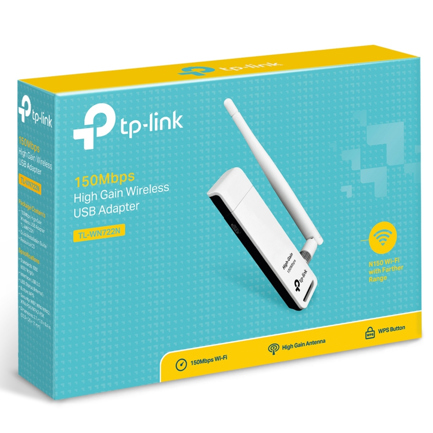 Adaptador Wi-Fi USB TP-Link TL-WN722N N150 150Mbps 2.4GHz Antena Desmontable 4dBi 3