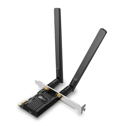 Tarjeta de red TP-Link PCIe Wi-Fi 6 Bluetooth doble banda 600 Mbps con 5 GHz 287 Mbps MU-MIMO y OFDMA AX900