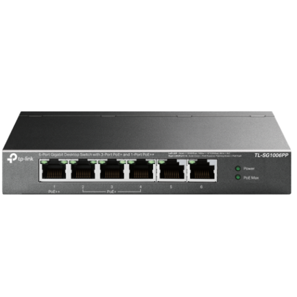 Switch TP-Link 6-Port Gigabit Desktop 3-Port PoE and 1-Port PoE 1× Gigabit PoE Port 3× Gigabit PoE