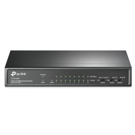 Switch TP-Link 9-Port 10/100 Mbps Desktop Switch with 8-Port PoE 8× 10/100 Mbps PoE Ports 1× 10/100 Mbps Non-PoE Ports