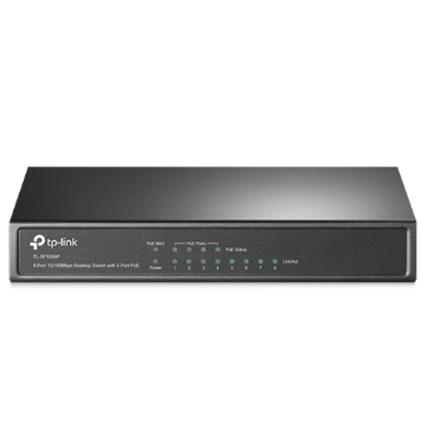 Switch TP-Link 8-Port 10/100 Mbps Desktop 4-Port PoE 4× 10/100 Mbps PoE Ports 4× 10/100 Mbps Non-PoE Ports