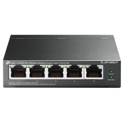 Switch TP-Link 5-Port 10/100 Mbps Desktop 4-Port PoE 4× 10/100 Mbps PoE Ports 1× 10/100 Mbps Non-PoE Port