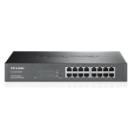 Switch TP-Link 16-Port Gigabit Easy Smart Switch 16× Gigabit RJ45 Ports 1U 13-inch Rack-mountable Steel Case