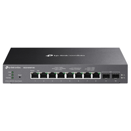 Switch Omada by TP-Link 8-Port 2 5GBASE-T and 2-Port 10GE SFP Smart Switch with 8-Port PoE 8× 2 5G PoE Ports