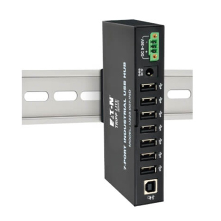 Tripp Lite 7-Port Industrial-Grade USB 2.0 Hub - 15 kV ESD Immunity Metal Housing Mountable
