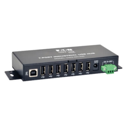 Tripp Lite 7-Port Industrial-Grade USB 2.0 Hub - 15 kV ESD Immunity Metal Housing Mountable 2