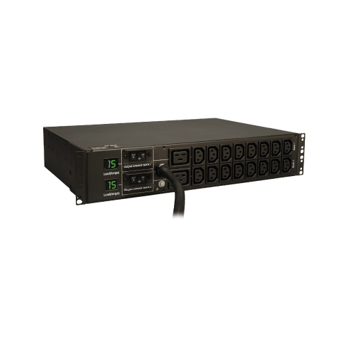 PDU TRIPP LITE con medicion local monofasica de 5 5 kW tomacorrientes de 208/230 V 16 C13 y 2 C19 L6-30P cable de 12 pies 3 66 m montaje en bastidor 2U TAA