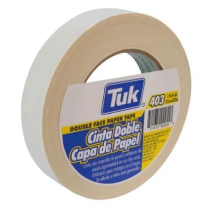 Cinta adhesiva tuk doble capa papel 0.24x33m pza
