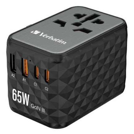 Adaptador Verbatim Universal de viaje UTA-05 GaN III 65 W