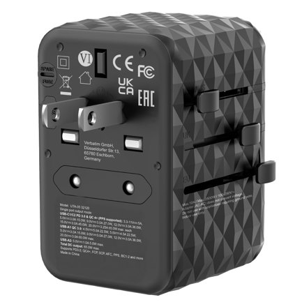 Adaptador Verbatim Universal de viaje UTA-05 GaN III 65 W 2