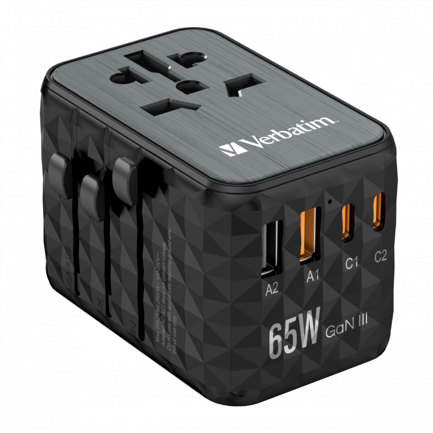 Adaptador Verbatim Universal de viaje UTA-05 GaN III 65 W 3