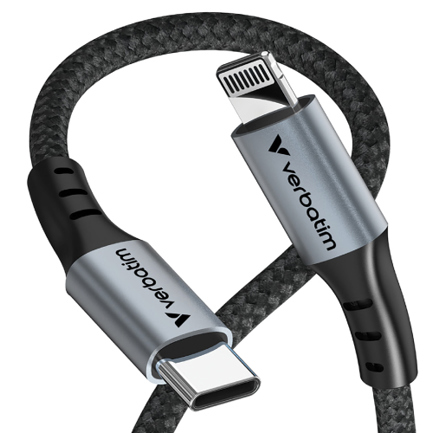 Cable Verbatim de carga y sincronización USB-C a Lightning 60W - 120cm