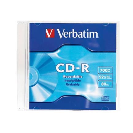 Disco compacto verbatim r 52x 80min 700mb slim case