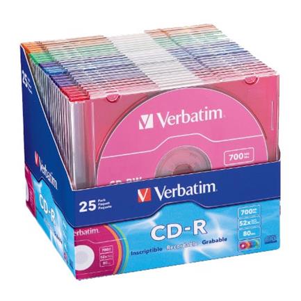 Disco compacto verbatim r 52x 80min 700mb color c/25