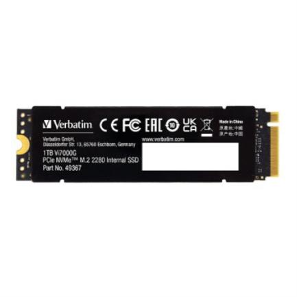 Unidad de Estado Solido SSD Interno Verbatim Vi7000 PCIe NVMe M.2 2280 de 1 TB Lectura 7000/5000 MB/s 2
