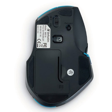 Mouse VERBATIM Inalámbrico Ergonómico de 8 botones Blue LED Control DPI . Azul