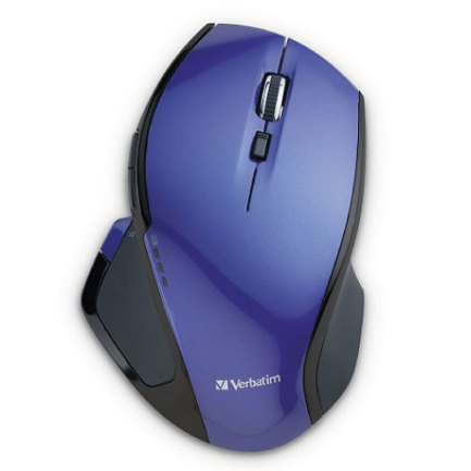 Mouse VERBATIM Inalámbrico Ergonómico de 8 botones Blue LED Control DPI . Morado 2