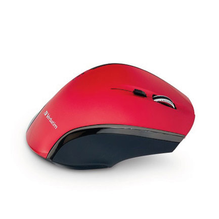 Mouse VERBATIM Inalámbrico Ergonómico de 8 botones Blue LED Control DPI . Rojo