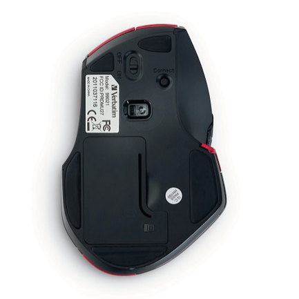 Mouse VERBATIM Inalámbrico Ergonómico de 8 botones Blue LED Control DPI . Rojo 4