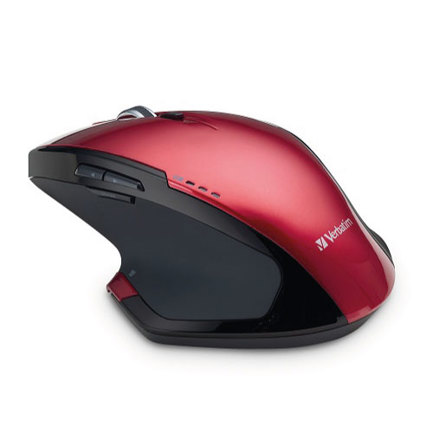 Mouse VERBATIM Inalámbrico Ergonómico de 8 botones Blue LED Control DPI . Rojo 5
