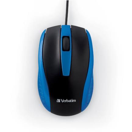 Mouse óptico verbatim con cable color azul