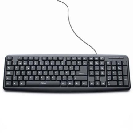 Teclado verbatim alámbrico usb color negro