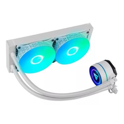 Enfriamiento Líquido Game Factor LQG600 240mm RGB TDP 250 2 Ventiladores 120mm 70 CFM Color Blanco 2