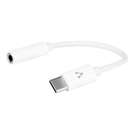 Adaptador Vorago ADP-209 USB Tipo-C a 3.5mm Ligero Audio Stereo Color Blanco
