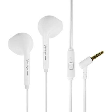 Audífonos Vorago EP-201-V2 Alámbricos Manos Libres Control de Volumen Color Blanco