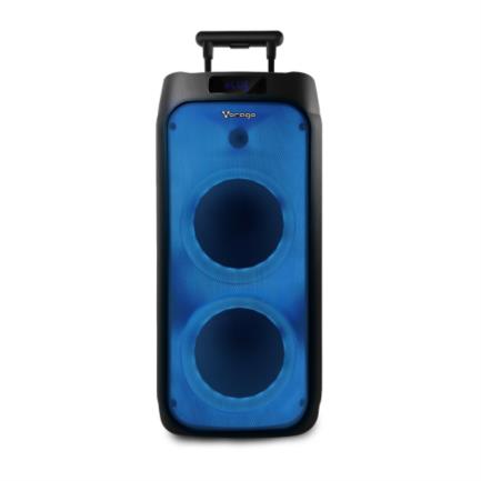 Bafle Vorago KSP-550 8" Doble Bluetooth TWS LED 1 Micrófono Inalámbrico Radio FM Color Negro