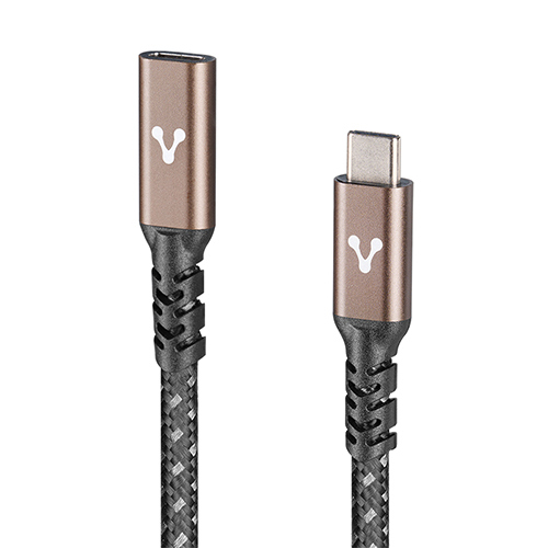 Cable Extension Vorago CAB-127 Tipo C Hembra-Tipo C Macho 1 Metro 100W Negro
