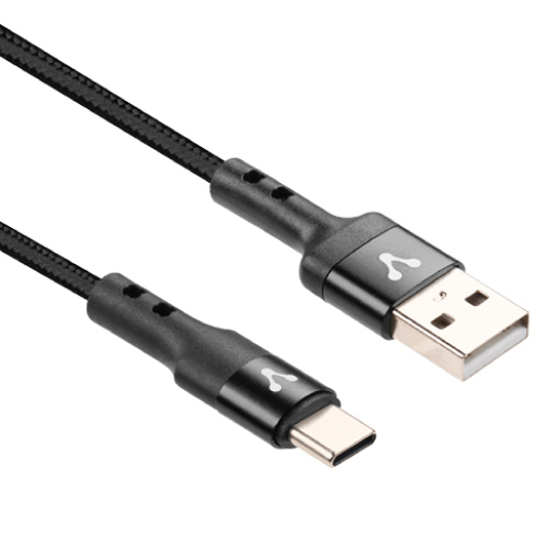 CABLE VORAGO CAB-128 USB-TIPO C 3 METROS CARGA RAPIDA NEGRO