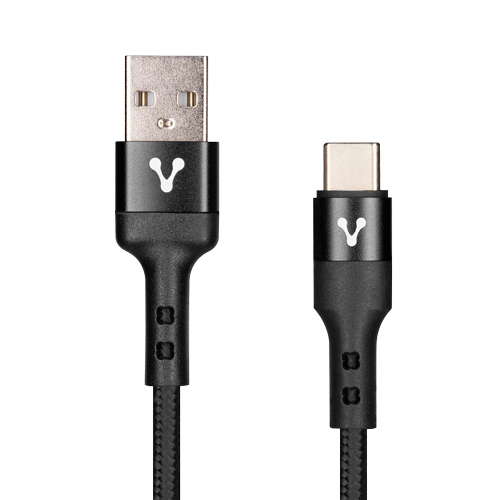 CABLE VORAGO CAB-128 USB-TIPO C 3 METROS CARGA RAPIDA NEGRO 2