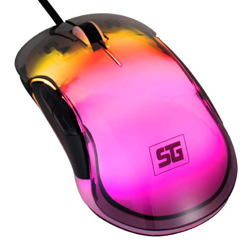 MOUSE VORAGO START THE GAME MO-505 ALAMBRICO RGB NEON HASTA 7.200 DPIS USB TRASPARENTE 4