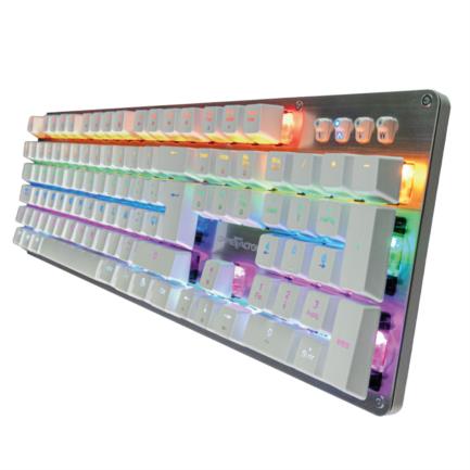 Teclado Mecánico Vorago Game Factor KBG400 Rainbow Switch Rojo USB Color Blanco 4