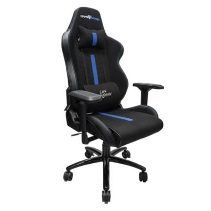 Silla game factor cg601 xl tela reclinable con descansa brazos 4d estrella metálica color negro-azul