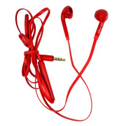 Audífonos alámbricos vorago ep-201 manos libres 3.5mm color rojo