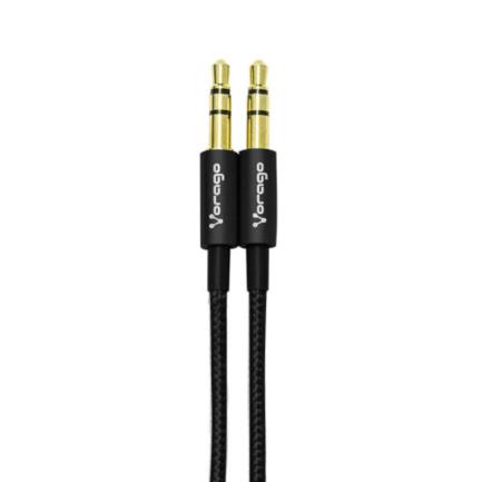 Cable vorago cab-115 audio auxiliar 3.5mm metálico 1m color negro