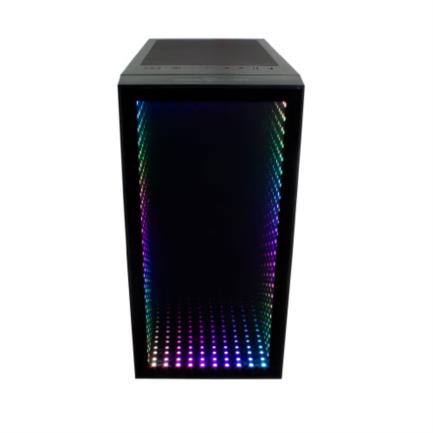 Gabinete game factor csg560 optical micro atx cristal rgb 1 ventilador 120mm s/fte